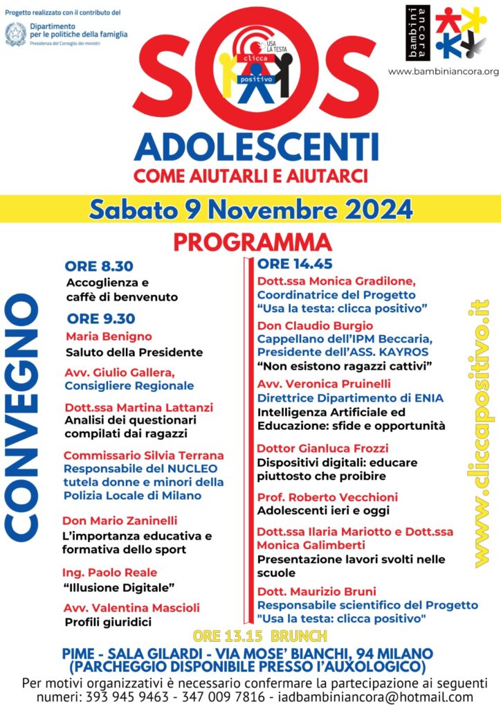 Locandina convegno sos adolescenti